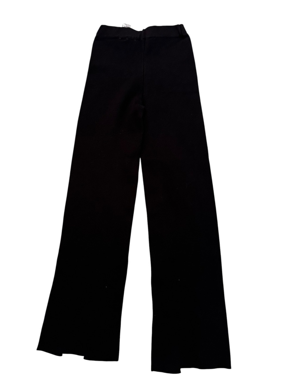 Zara Black Stretchy Split Front Hem Long Trouser Pants Size M